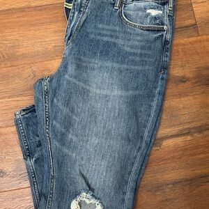 Pilcro Women's Relaxed Distressed Blue Jeans